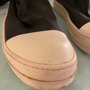 Rick Owens Black Leather Ramone Sock Boots Size 43 (US 10-11)